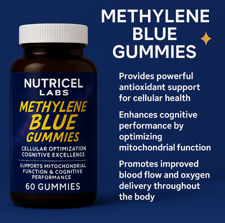 Methylene Blue Gummies 5mg 60ct - 3rd Party Tested No Heavy Metals, USP